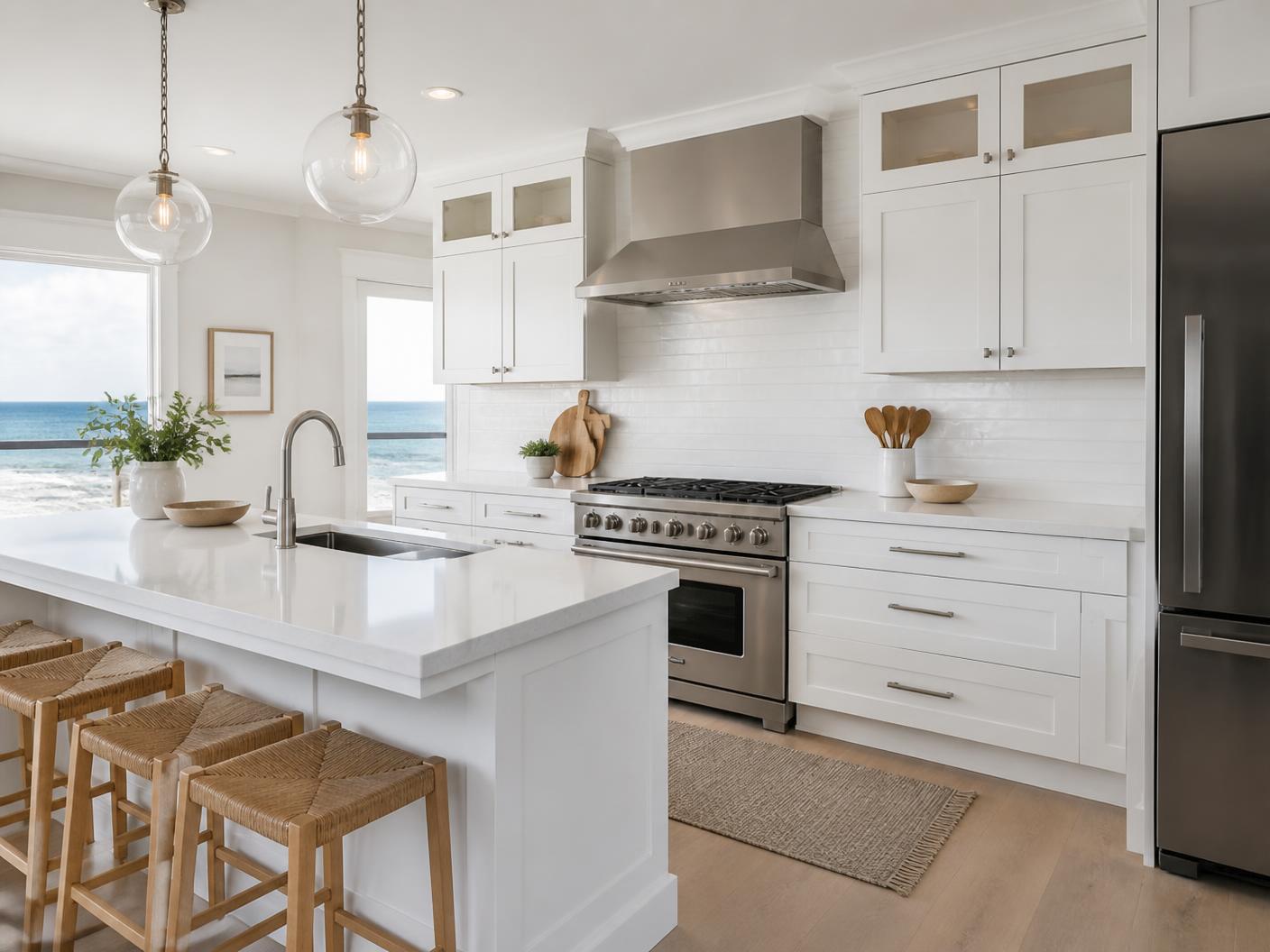 Spotless condo kitchen cleaned for a Panama City Beach vacation rental turnover